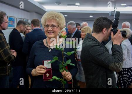 Ana Ambrazienė-Kosteckaja is a Lithuanian track and field athlete, 400 m hurdles world record holder. Stock Photo