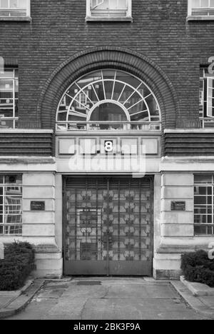 Swedish Georgian Art Deco Architecture Council Building Red Brick Hammersmith Town Hall King St, Hammersmith, London W6 9JU by Ernest Berry Webber Stock Photo