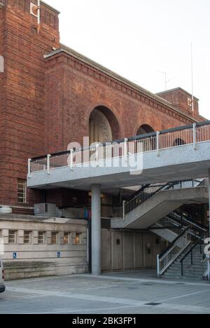 Swedish Georgian Art Deco Architecture Council Building Red Brick Hammersmith Town Hall King St, Hammersmith, London W6 9JU by Ernest Berry Webber Stock Photo