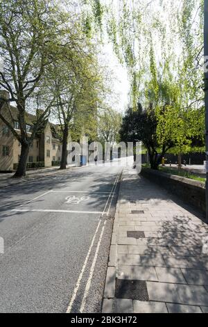 Oxford city New Road free from all pedestrians and road traffic during Corona virus lockdown. Stock Photo