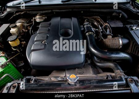 Front view of internal combustion engine of the truck Stock Photo - Alamy