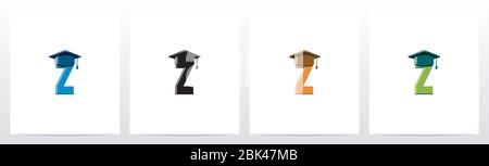 Graduation Hat On Letter Logo Design Z Stock Vector