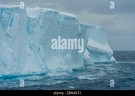 View of tabular iceberg in the Antarctic Sound near Hope Bay on the tip of the Antarctic Peninsula Stock Photo