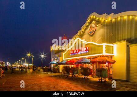 View of shops on Santa Monica Pier, Santa Monica, Los Angeles, California, United States of America, North America Stock Photo