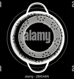 Colander from above, X-ray. Stock Photo