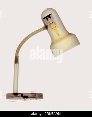 Desk lamp, coloured X-ray. Stock Photo