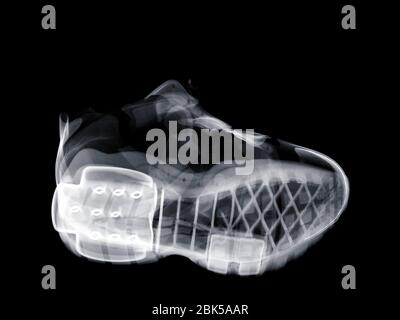 Cross training shoe at an angle, X-ray. Stock Photo