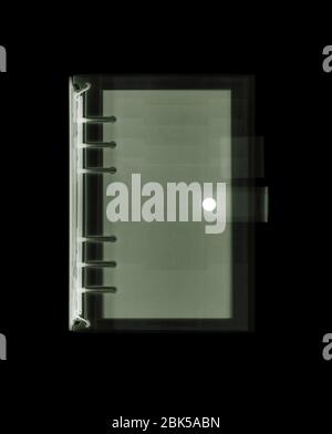 Ring-bound notebook, X-ray. Stock Photo