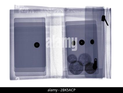 Wallet, X-ray. Stock Photo