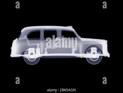 Toy taxi cab, X-ray. Stock Photo