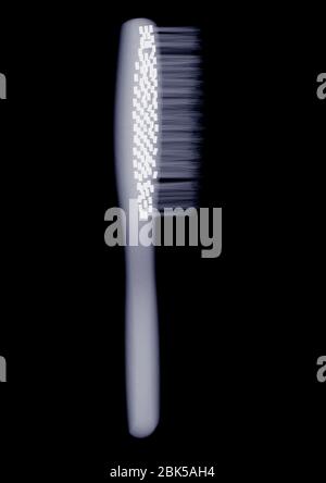 Hairbrush from side, X-ray. Stock Photo