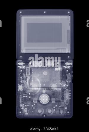 Handheld games console, X-ray. Stock Photo