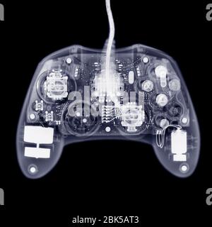 Games console joy pad, X-ray. Stock Photo