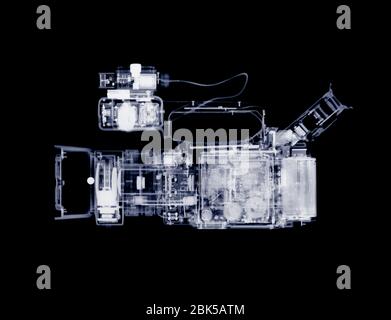 Broadcast video camera, X-ray. Stock Photo