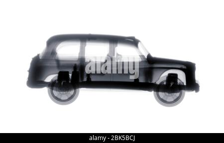 Toy London taxi, X-ray. Stock Photo