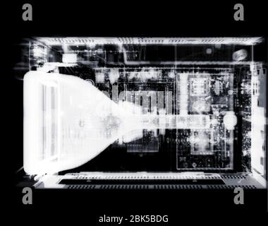 Small electronic monitor, X-ray. Stock Photo