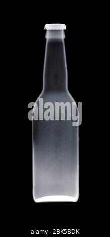 Beer bottle, X-ray. Stock Photo