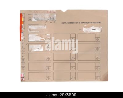 Hospital patient notes. Stock Photo