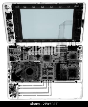 Laptop computer, X-ray. Stock Photo