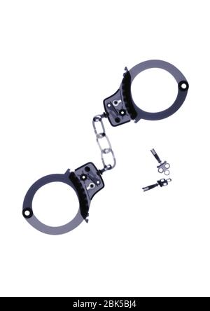 Handcuffs, X-ray. Stock Photo