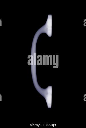 Cabinet or door handle, X-ray. Stock Photo
