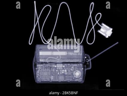 Electronic device with plug, X-ray. Stock Photo