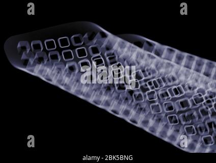 Rolled bath mat abstract, X-ray. Stock Photo