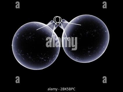 Festive baubles, X-ray. Stock Photo