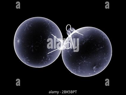 Festive baubles, X-ray. Stock Photo
