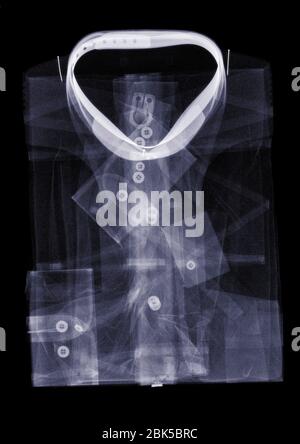 Folded shirt, X-ray. Stock Photo