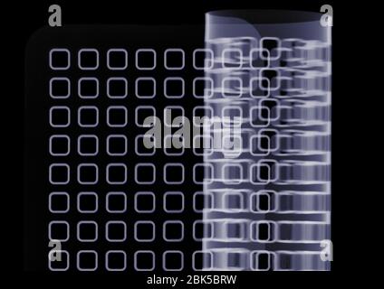 Rolled bath mat abstract, X-ray. Stock Photo