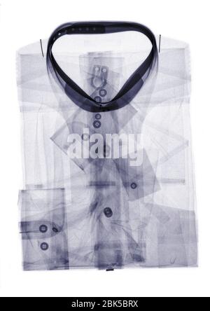 Folded shirt, X-ray. Stock Photo