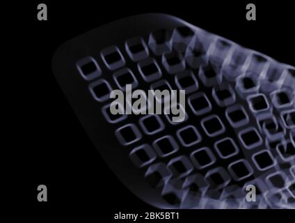 Rolled bath mat abstract, X-ray. Stock Photo