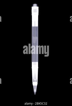 Ballpoint pen, X-ray. Stock Photo