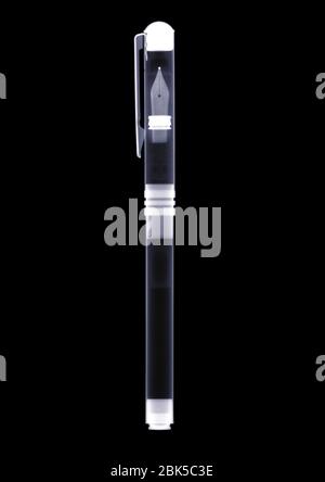 Fountain pen, X-ray. Stock Photo