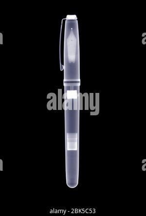 Fountain pen, X-ray. Stock Photo