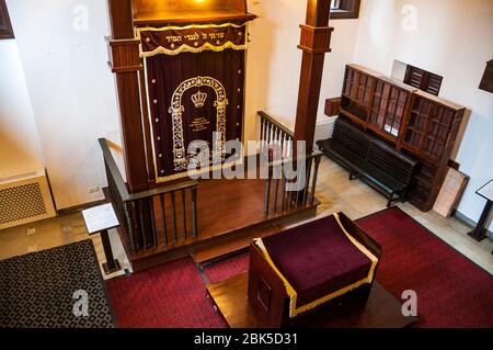 Interior of the Ohel Moshe Synagogue at the Jewish Refugees Museum in Hongkou District Shanghai. Stock Photo