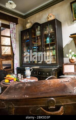 Reconstruction of Jewish family’s living room in Shanghai at the Jewish Refugees Museum in Hongkou District. Stock Photo