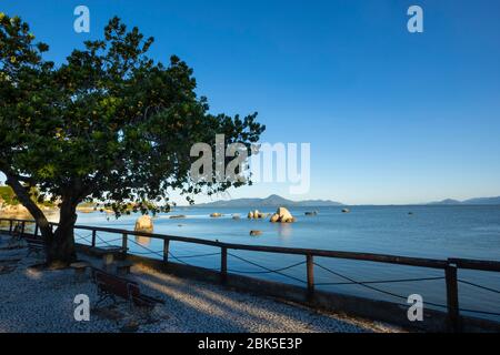 late afternoon at Itaguaçu beach, Florianópolis, Santa Catarina, Brazil Stock Photo