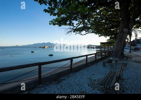 late afternoon at Itaguaçu beach, Florianópolis, Santa Catarina, Brazil. Stock Photo