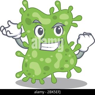 A dazzling salmonella enterica mascot design concept with happy face Stock Vector