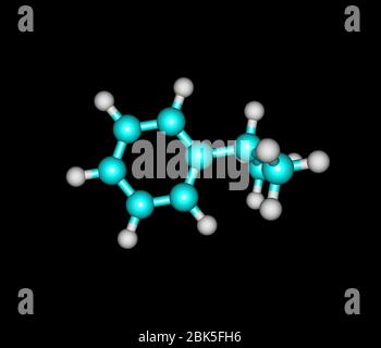 Cumene is the common name for isopropylbenzene, an organic compound that is based on an aromatic hydrocarbon with an aliphatic substitution Stock Photo