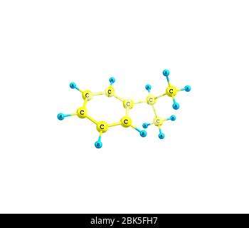 Cumene is the common name for isopropylbenzene, an organic compound that is based on an aromatic hydrocarbon with an aliphatic substitution Stock Photo