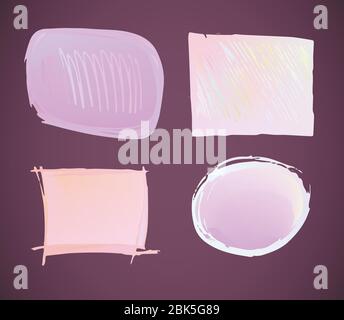 Comic vector speech bubbles vintage style. Hand drawn pastel elements. Stock Vector