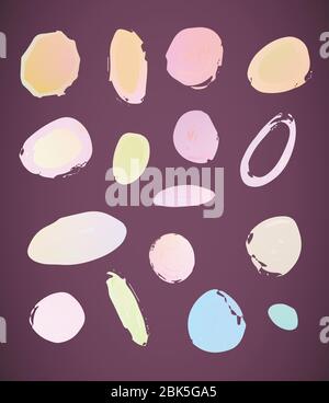 Vector colorful watercolor dots set. Colorful watercolor art hand painted circle Stock Vector