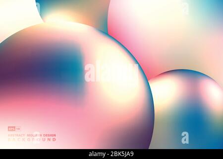 Abstract fluid orb of sphere design artwork colorful background. Use for ad, poster, artwork, template design, print. illustration vector eps10 Stock Vector