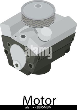 Car motor icon. Isometric of car motor vector icon for web design isolated on white background Stock Vector