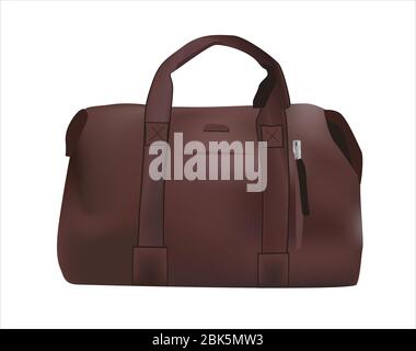 Large travel bag on a white background isolated vector illustration.. Stock Vector