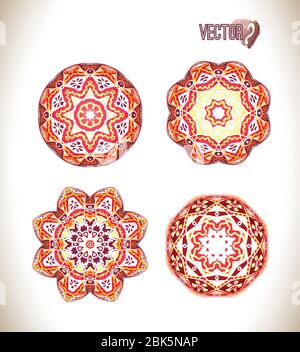 Hand drawn acrylic abstract background. Beautiful circle art Stock Vector