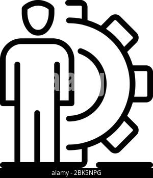 Software gear manager icon, outline style Stock Vector